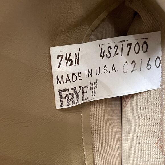 Vintage Frye 7.5N Tall Leather Riding Boots | Beige Equestrian, USA, Rare 1970s - Picture 5 of 13